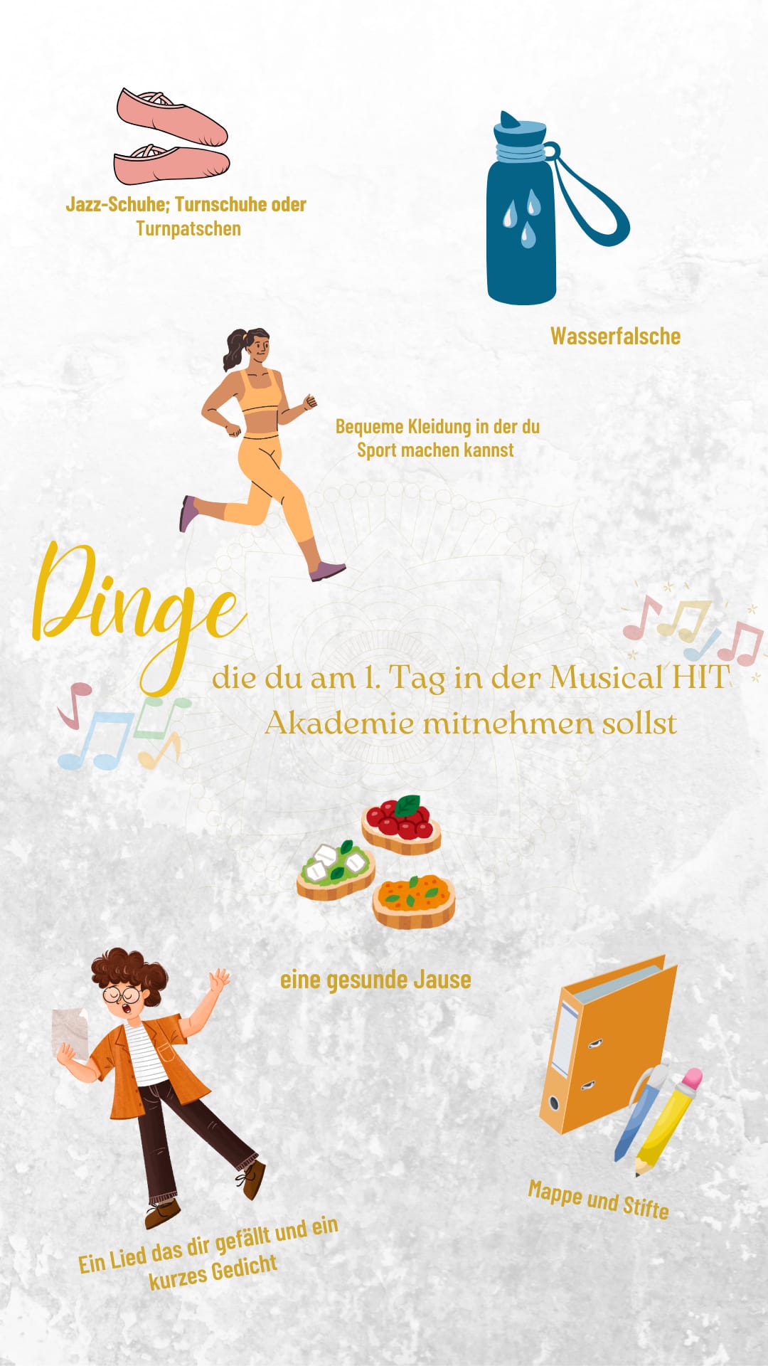 Was man am ersten Tag dabei haben sollte